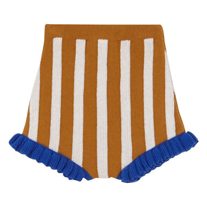 birinit - Jacquard Striped Ruffled Shorts | Caramel