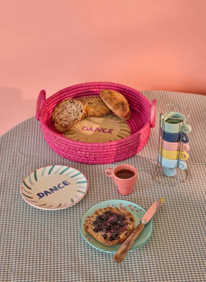 Rice - "Dance" Rafia Storage Basket | Pink