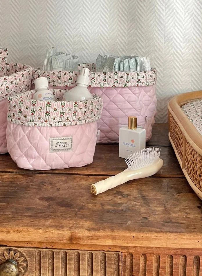 Editions Aimable - Paolo rectangular storage basket | Dragée Pink Gazlı