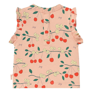 Tinycottons - Cherry ruffle T-shirt Organic cotton | Pink