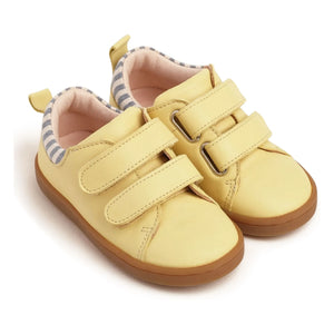 Lazare - Mahaut Striped Distressed Sneakers | Pale Yellow