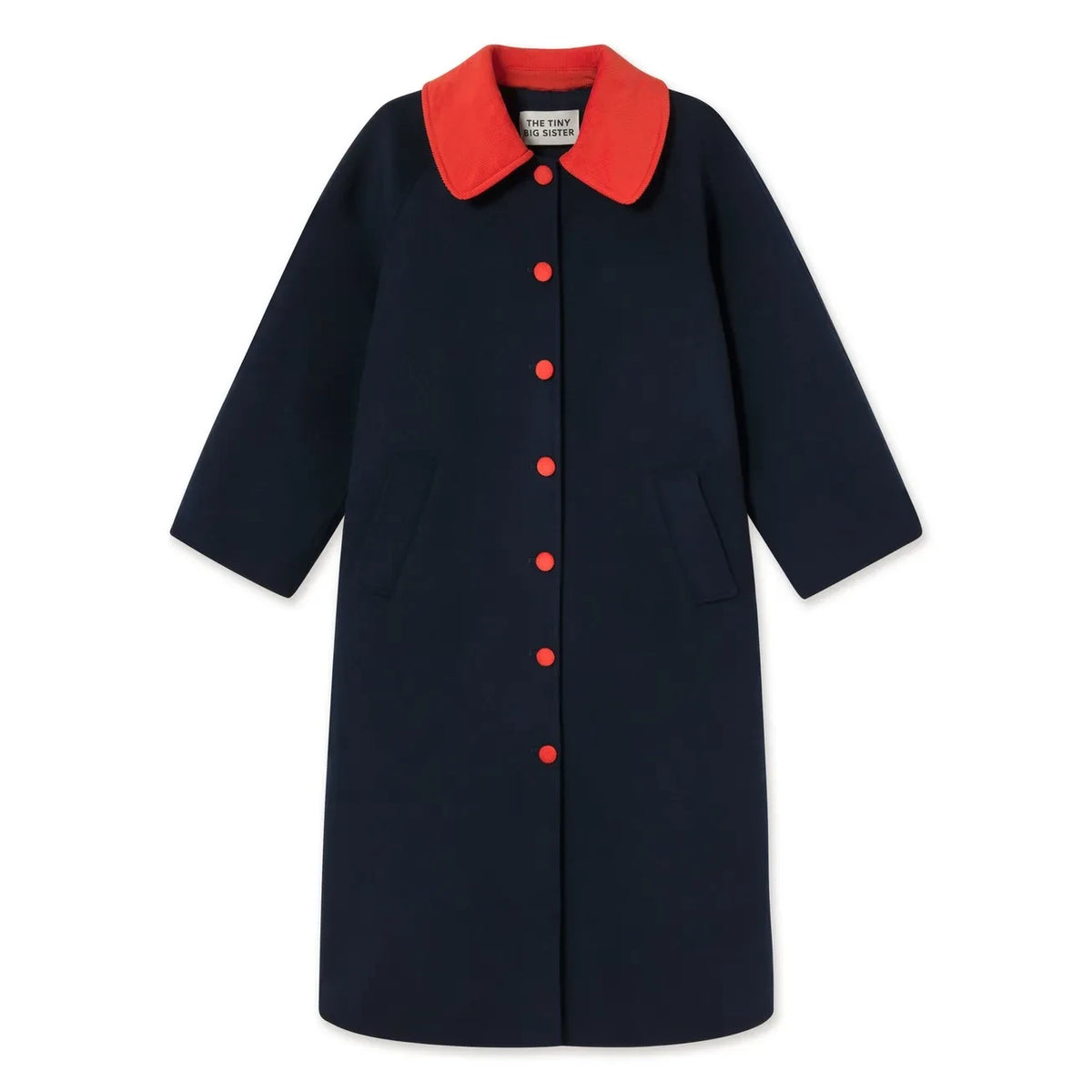The Tiny Big Sister - Long Wool Coat | Navy