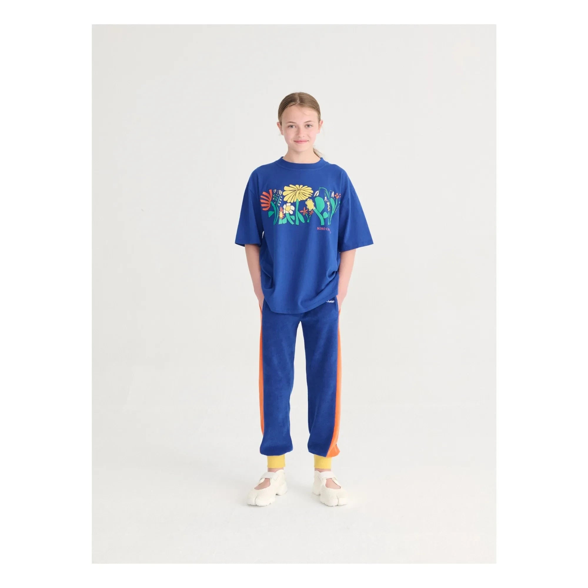 Bobo Choses - Color Block Organic Cotton Sweatpants | Royal Blue