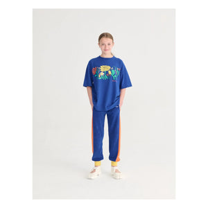 Bobo Choses - Color Block Organic Cotton Sweatpants | Royal Blue