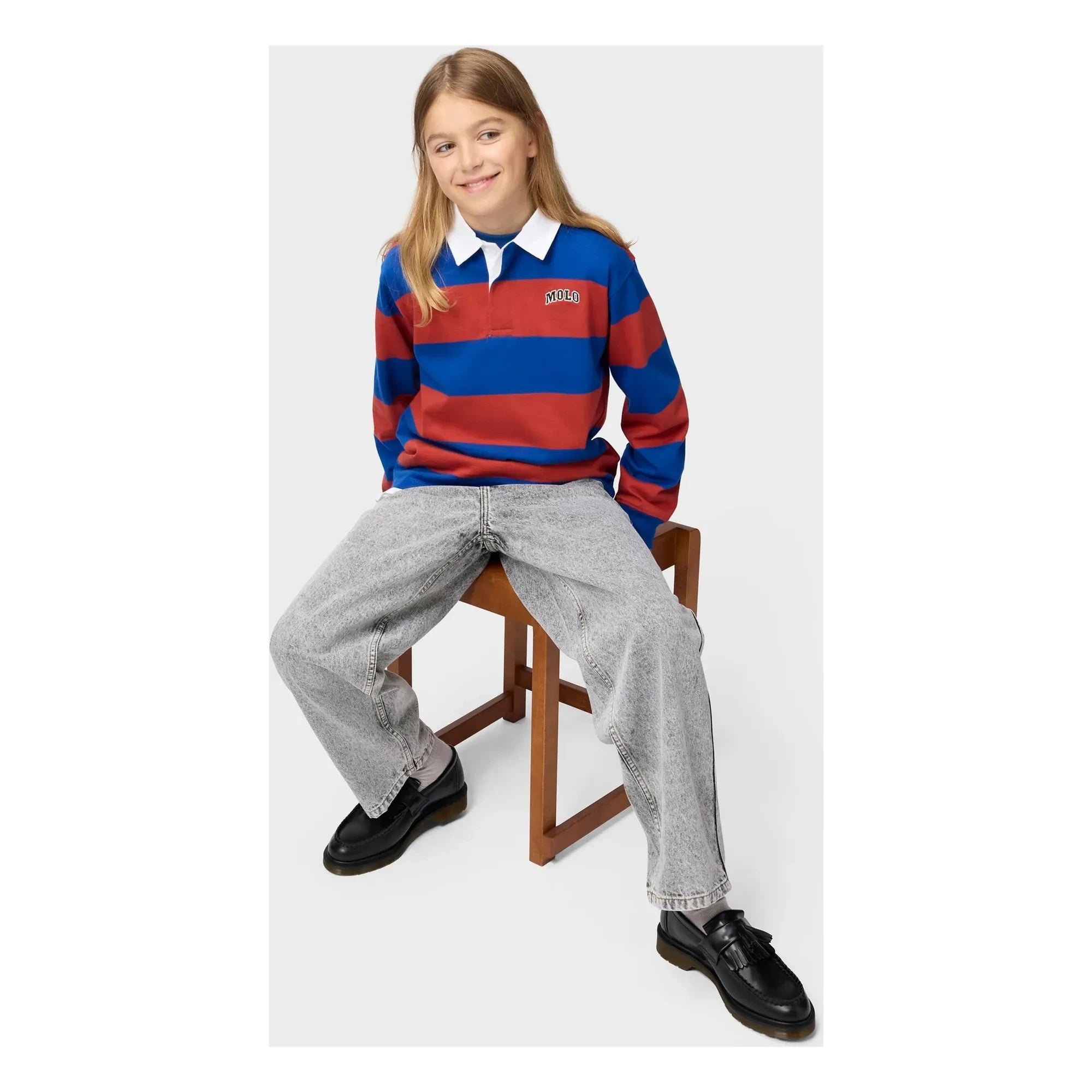 Molo - Relz Striped Organic Cotton Polo | Blue