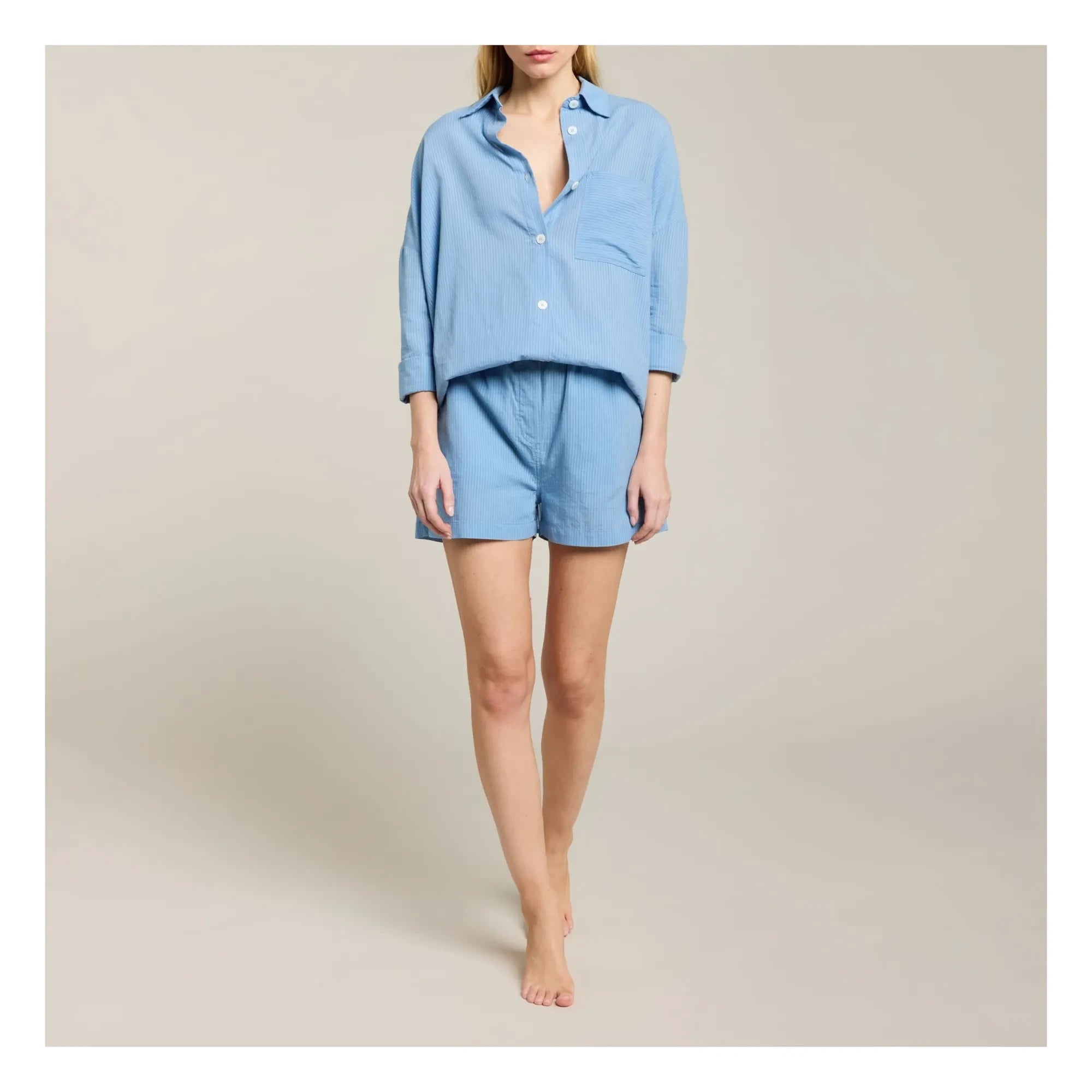 Maison Saint Julien - Ramatuelle Cotton Voile Shirt | Azure Blue