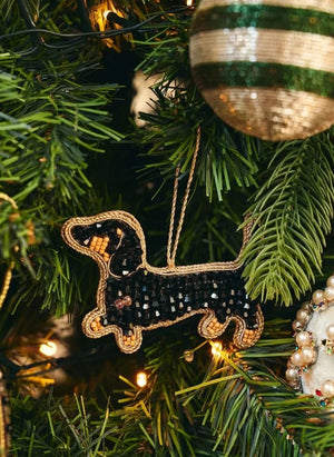 Anna + Nina - Tequel Beaded Christmas Ornament | Black