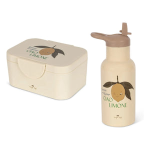 Konges Sløjd - Lemon Lunch Box and Water Container Set | Beige