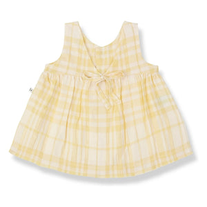 1+ in the family - Aranella Linen Check Dress | Yellow