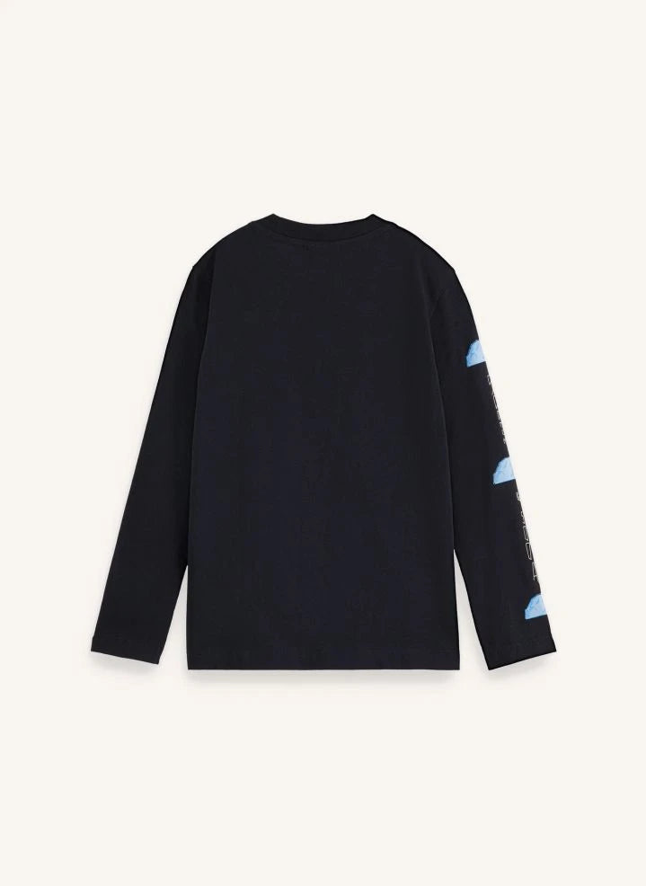 Scotch & Soda - Artwork Long Sleeve T-shirt | Black