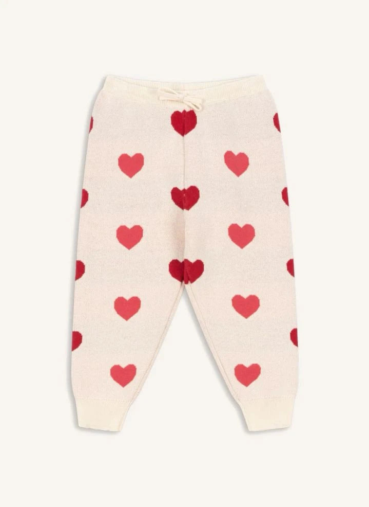 Konges Sløjd - Lapis Hearts Organic Cotton Knit Jogger | Ecru