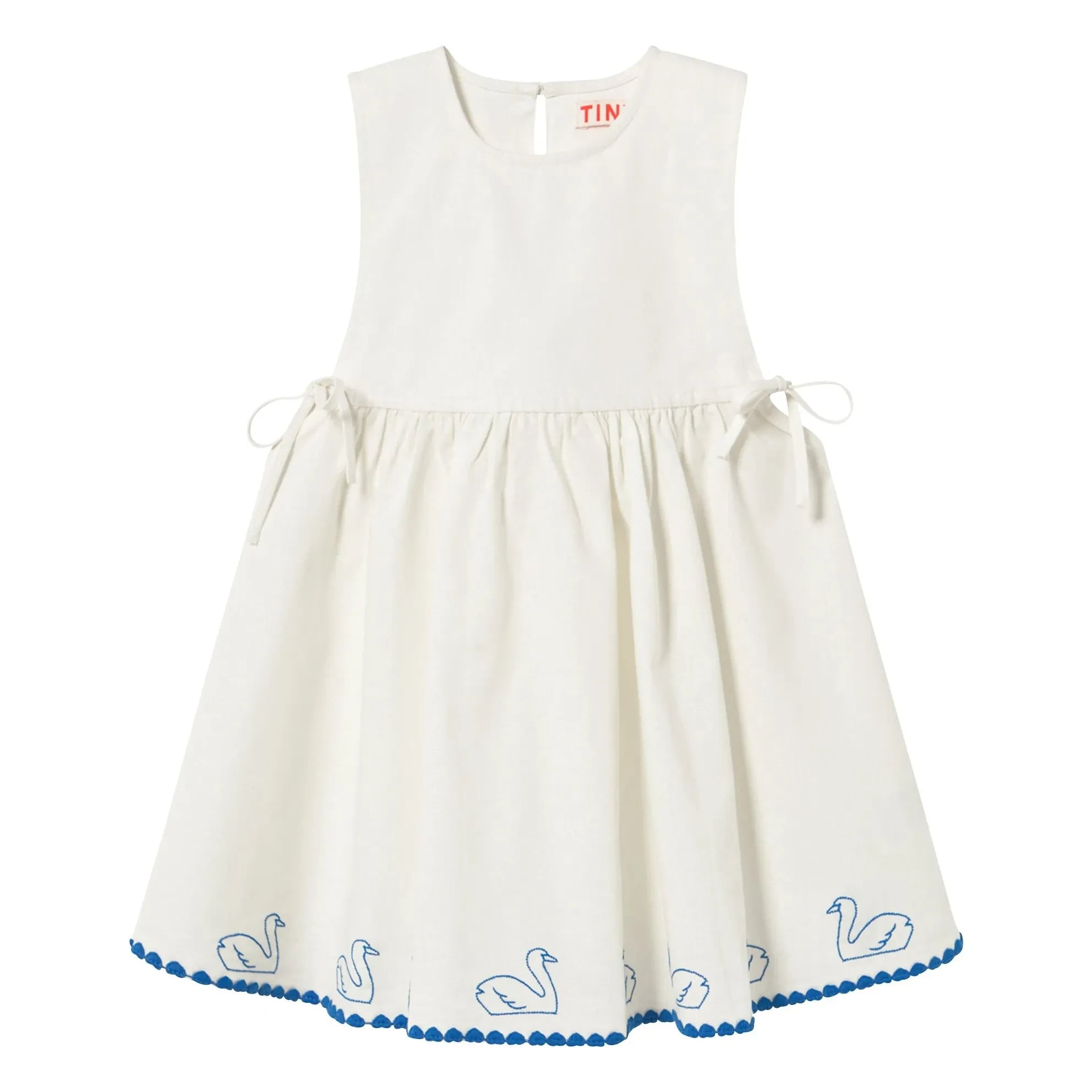 Tinycottons - Swans Linen Dress | White