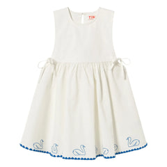 Tinycottons - Swans Keten Elbise | Beyaz