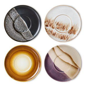 HKliving - 70's Plates - 4-Piece Set