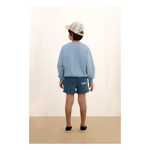 Tinycottons - Striped Denim Shorts | Blue