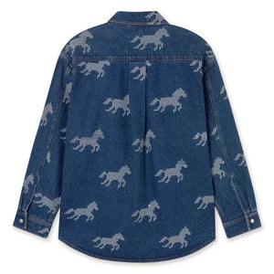 The Tiny Big Sister - Pamuklu At Gömleği | Mavi