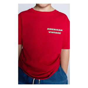 American Vintage - Fizvalley Running Club T-Shirt | Pomegranate