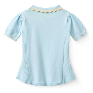 Copenhagen Colors - Organic Cotton Polo Shirt with Dotted Collar Detail | Ice Blue
