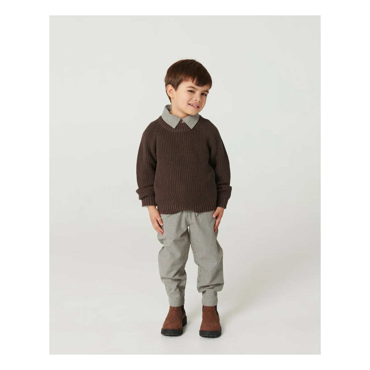 Copenhagen Colors - Classic Ribbed Organic Cotton Sweater | Dark Brown
