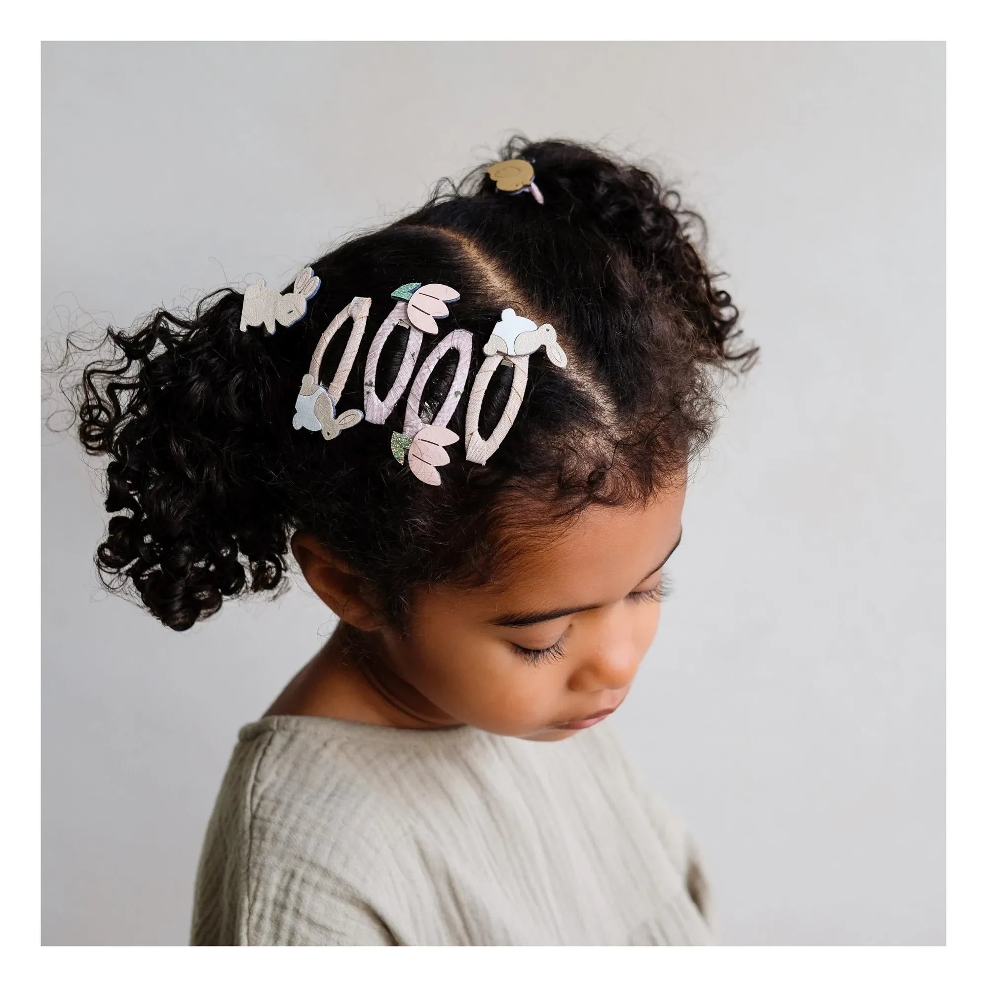 Mimi & Lula - 4 Bunny and Floral Hair Clip Set | Pink