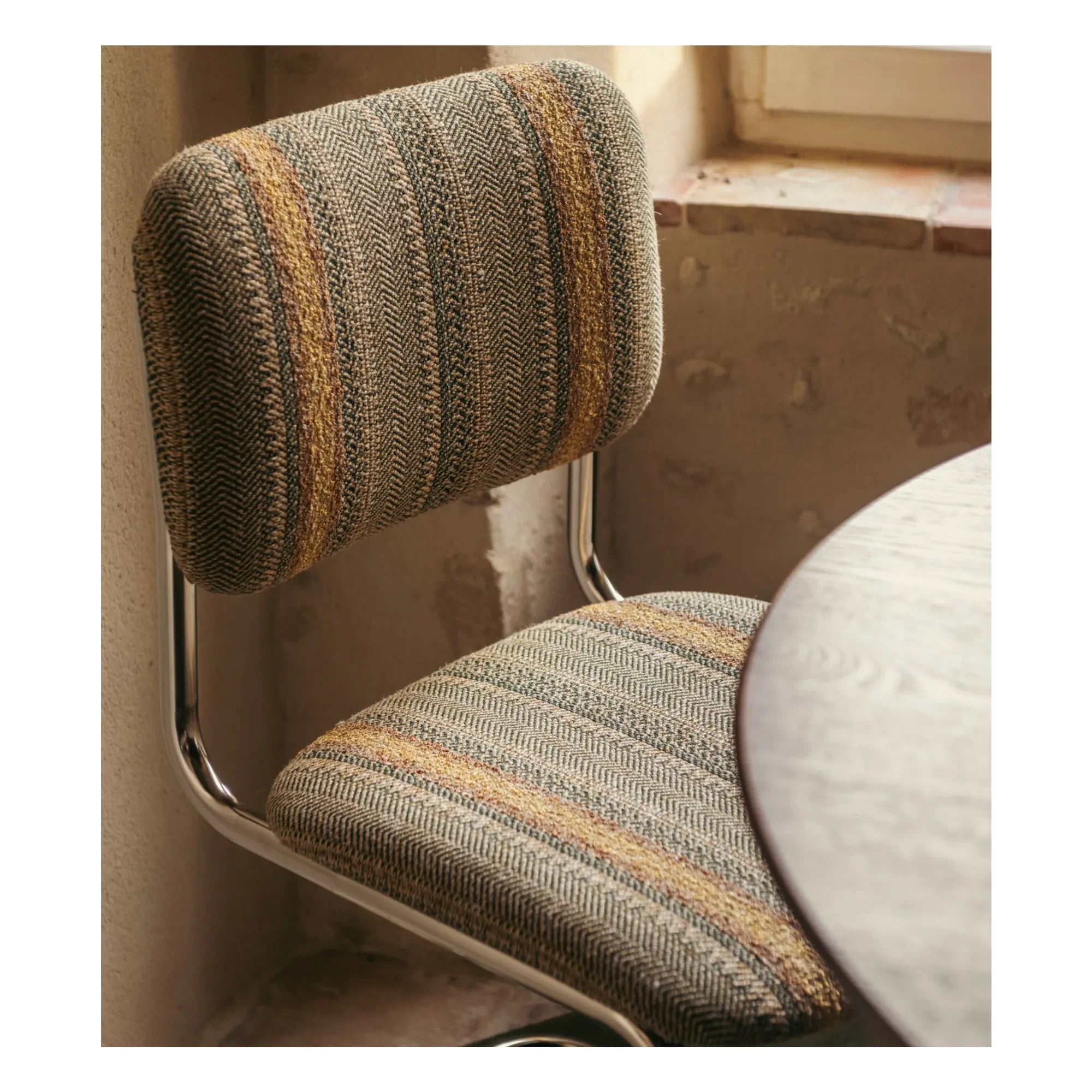 The Socialite Family - Classica chair in striped woven fabric | Mustard