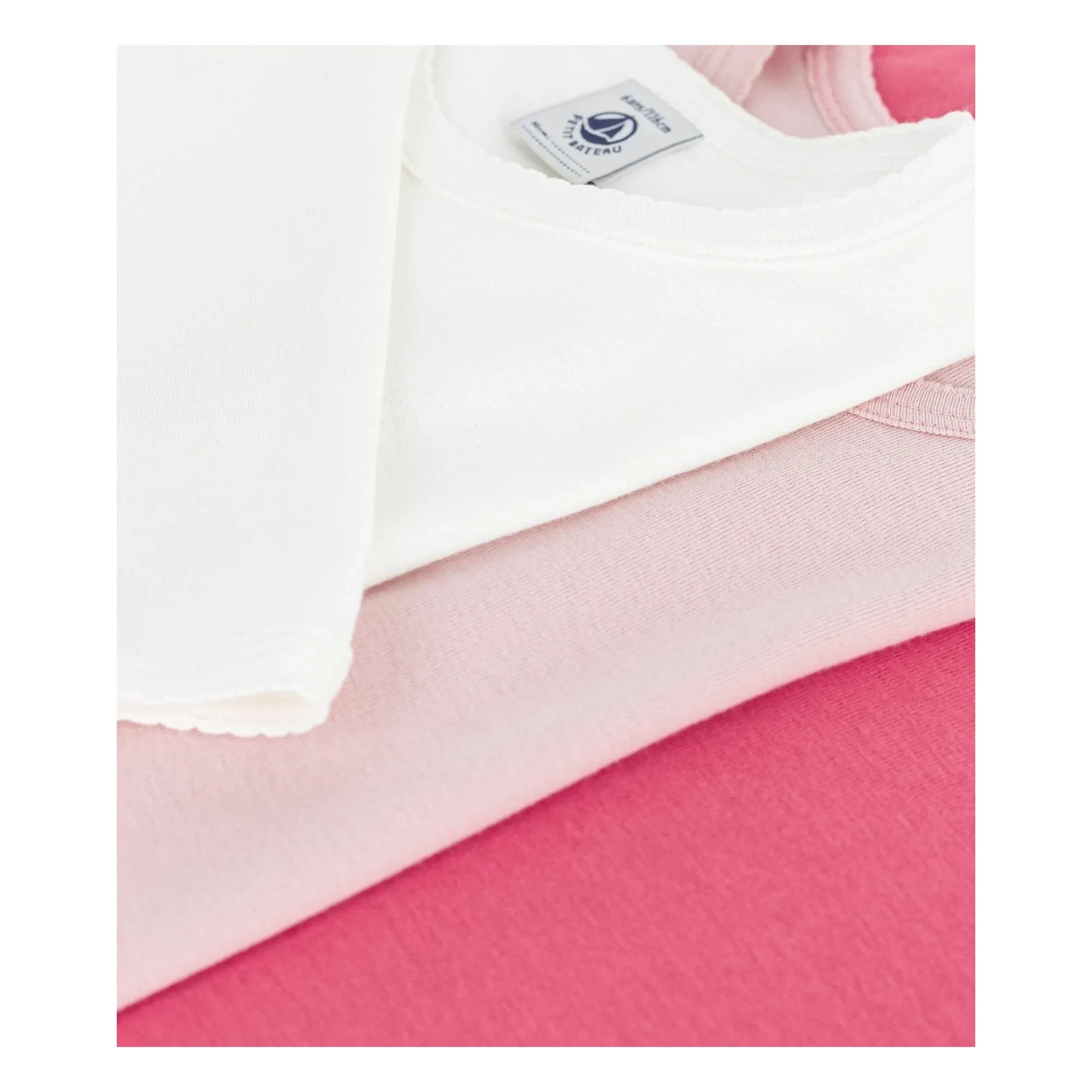 Petit Bateau - Pack of 3 Girls' Organic Cotton T-Shirts | Pink