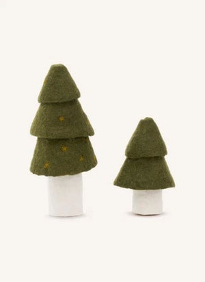 Muskhane - Felt Christmas Trees - Set of 2 | Moss Green
