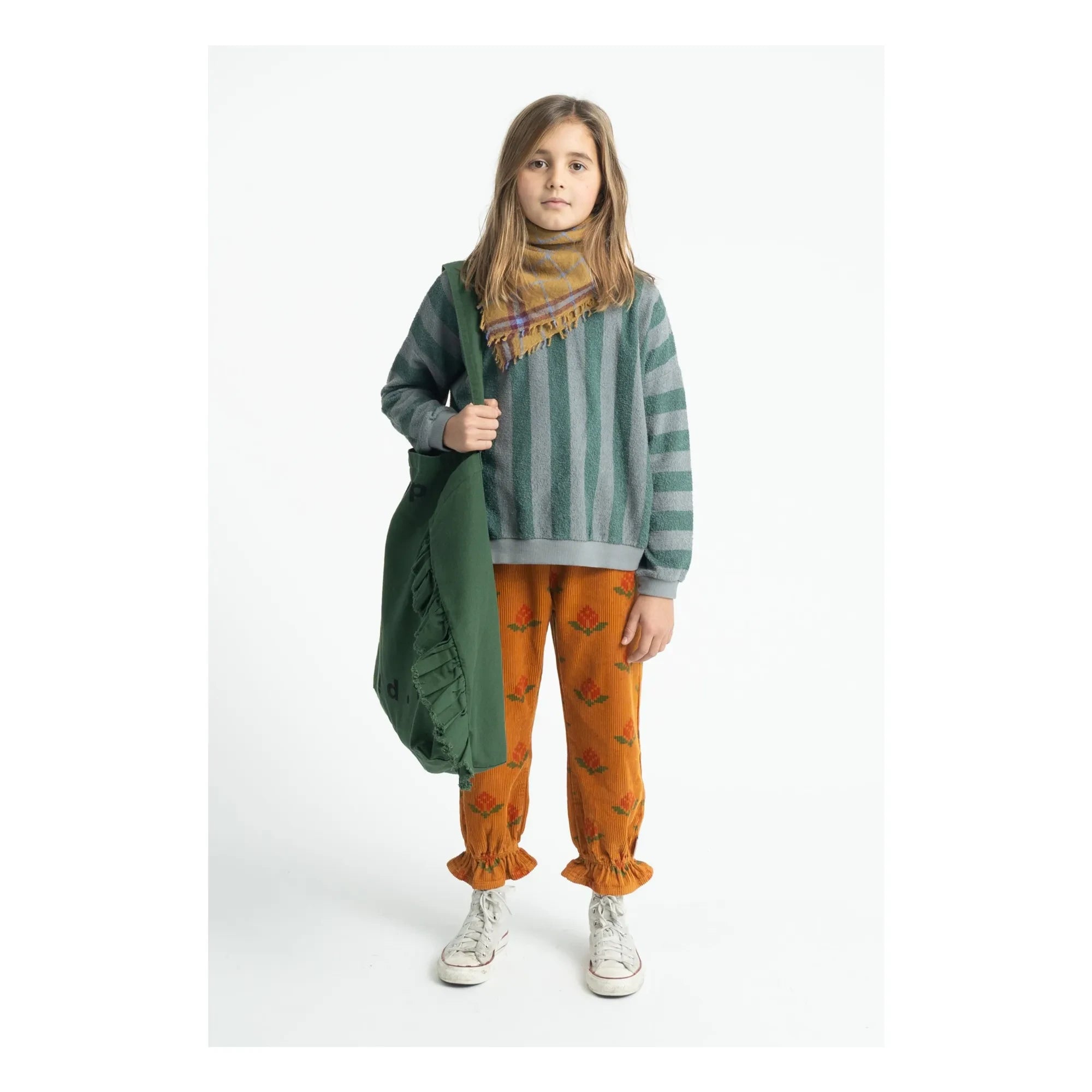 Piupiuchick - Organic Cotton Marigold Print Trousers | Camel