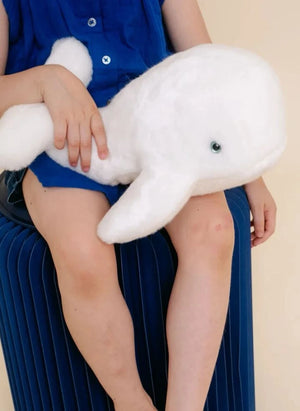 La Pelucherie - Romy Whale Plush Toy, 35 cm | White