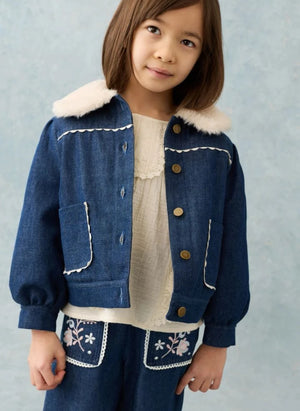 Louise Misha - Rafalina Denim Ceket | Koyu Mavi