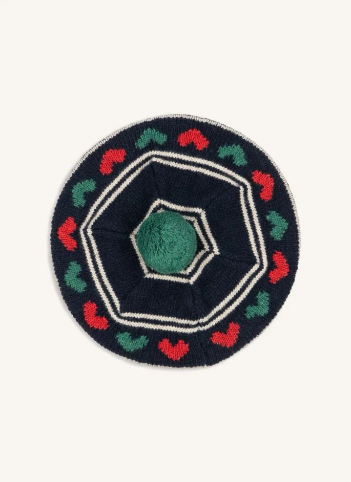 Konges Sløjd - Belou Hearts Organic Cotton Beanie | Navy