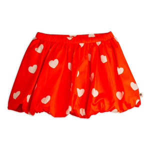 Mini Rodini - Balloon Skirt with Hearts Organic Cotton | Red