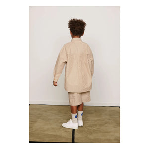 Mini Rodini - Striped Organic Cotton Poplin Shirt | Brown