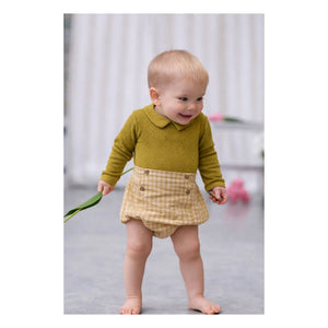 Lililotte - Pointelle Léonard Organic Cotton Bodysuit | Olive