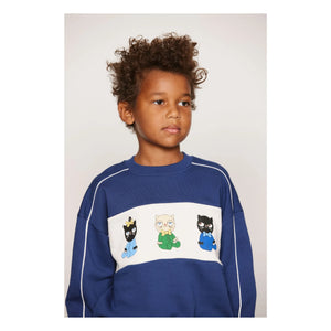 Mini Rodini - Organic Cotton Sweat Animals | Dark Blue