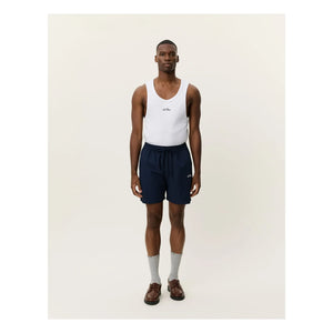 Les Deux - Stan Seersucker Swim Shorts | Dark Blue