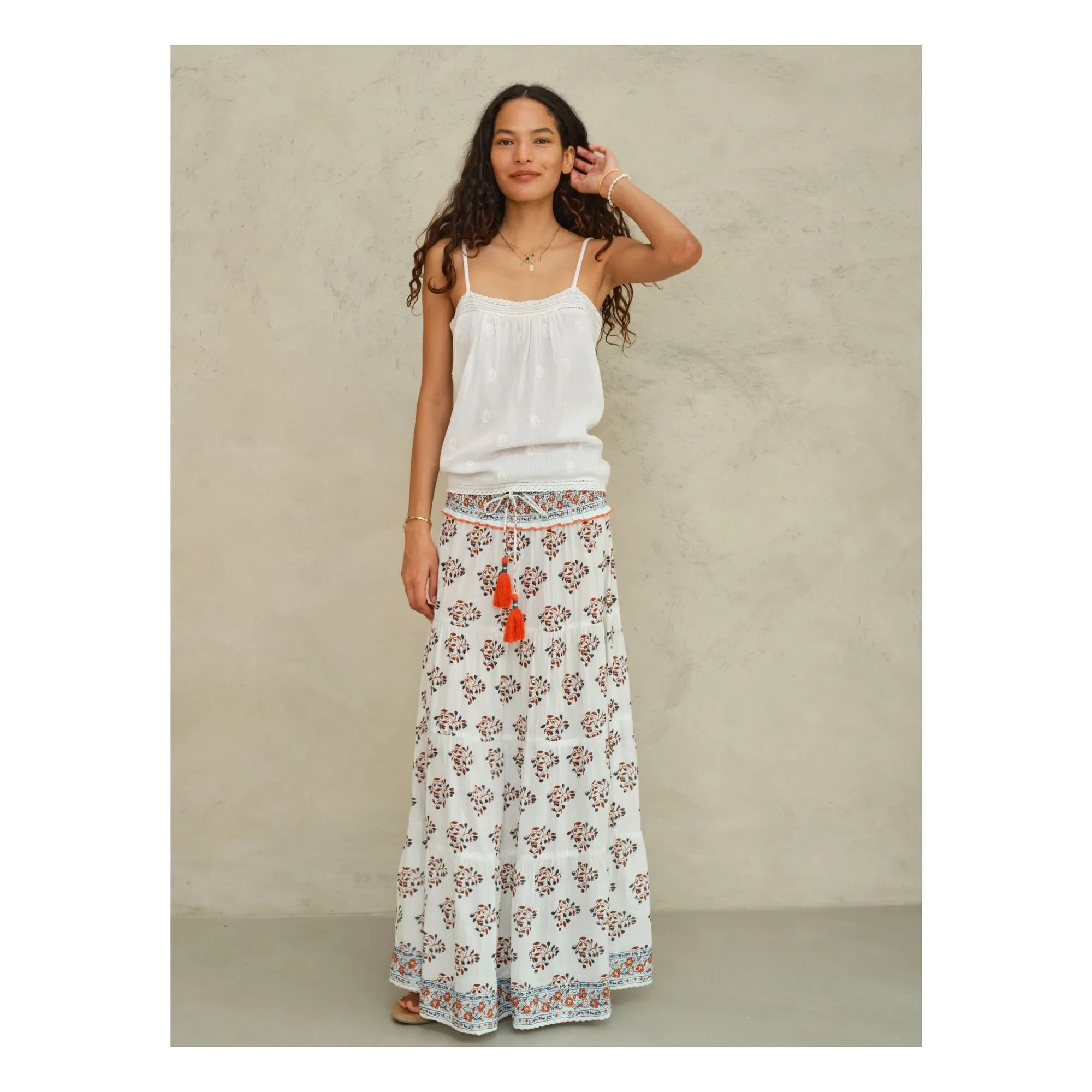 M.A.B.E. - Stella Cotton Skirt | Ecru