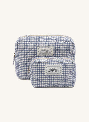 Editions Aimable - Tuscany diaper bag | Blue Vichy Cotton