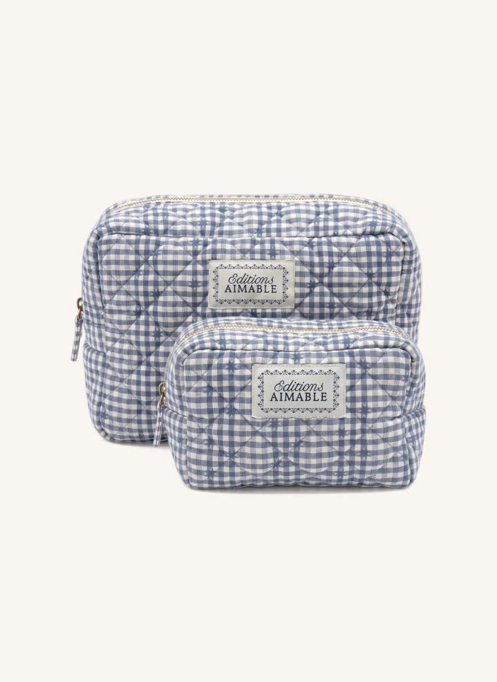 Editions Aimable - Tuscany diaper bag | Blue Vichy Cotton