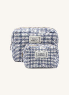 Editions Aimable - Tuscany diaper bag | Blue Vichy Cotton