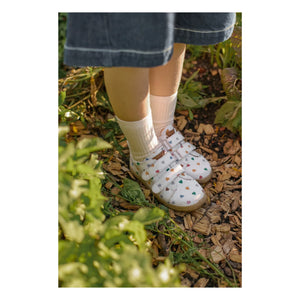 Angulus - Mini Hearts Double Zipper Sneakers | Ecru