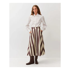 Diega - Jomo Striped Skirt | Ecru