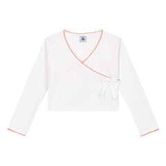 Petit Bateau - Plain Cache Coeur Vest | White