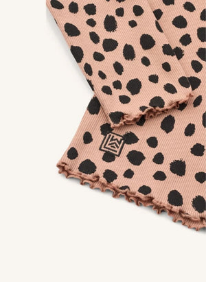 Liewood - Nieve Leopard Organic Cotton Ribbed T-Shirt | Light Pink