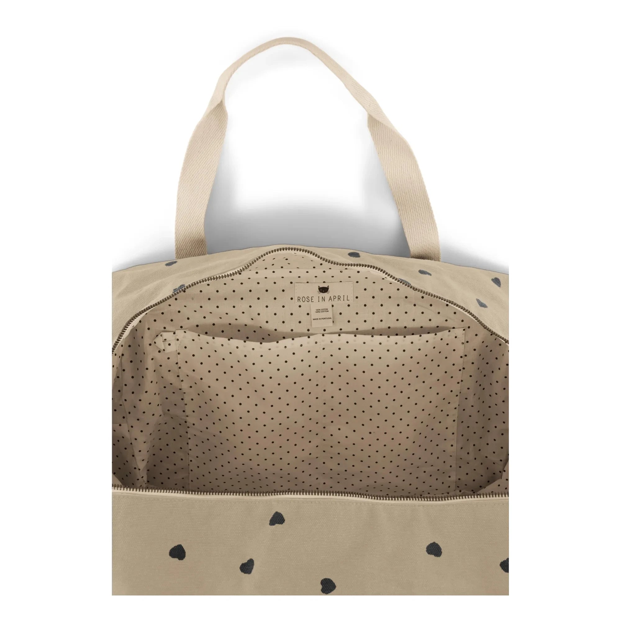 Rose in April - Raphaël Heart Pattern Baby Changing Bag | Sand