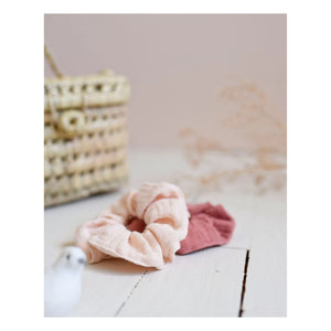 Bachca - Cotton Muslin Scrunchie - Set of 2 | Pink