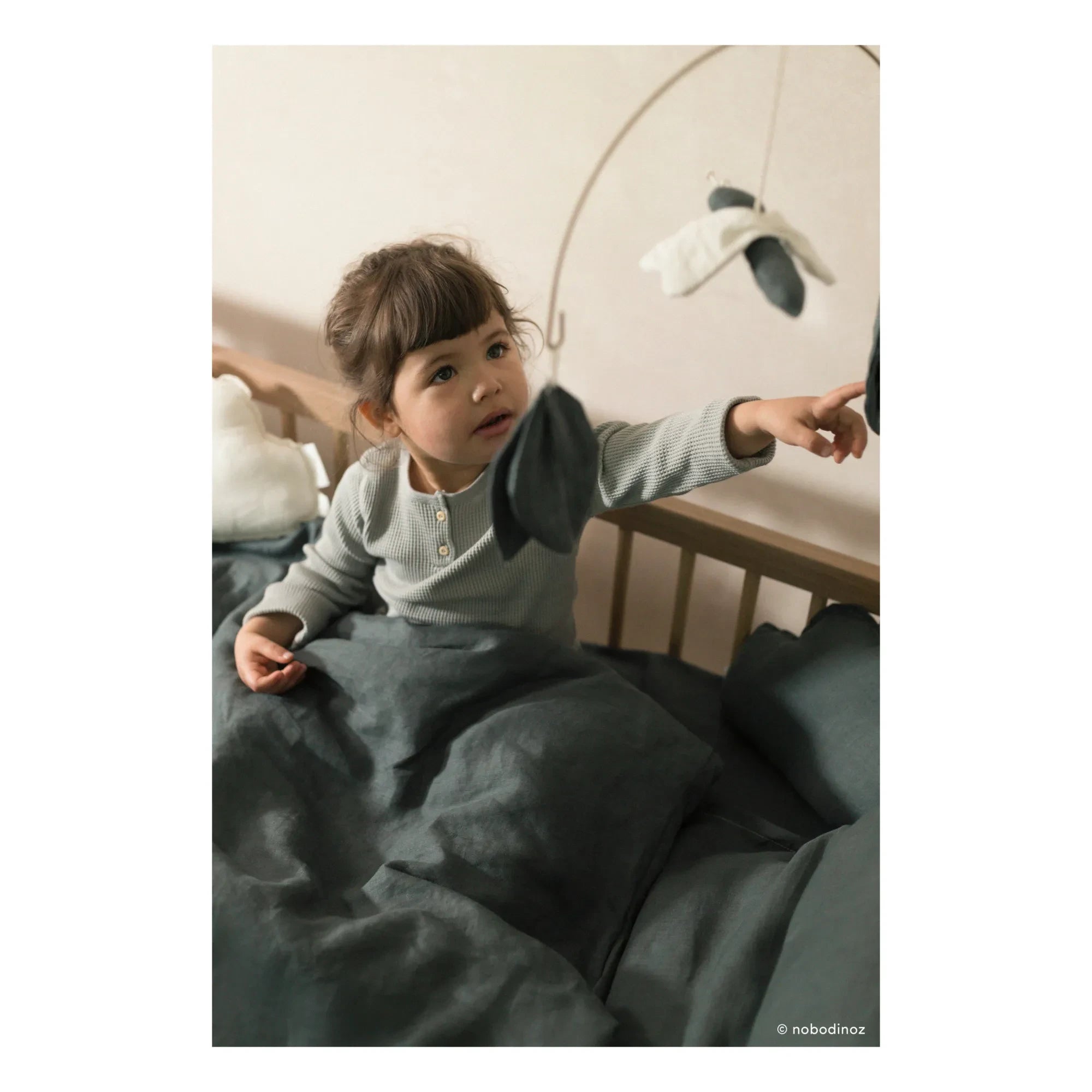 Nobodinoz - Decorative Mobile - French Linen | Blue