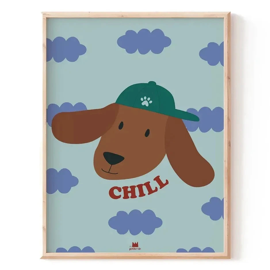 Ma petite vie - Serene Dog Poster | Light Blue