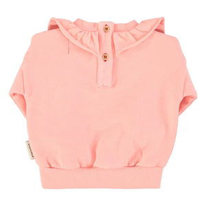 Piupiuchick - Strawberry Organic Cotton Ruffled Sweatshirt | Pink