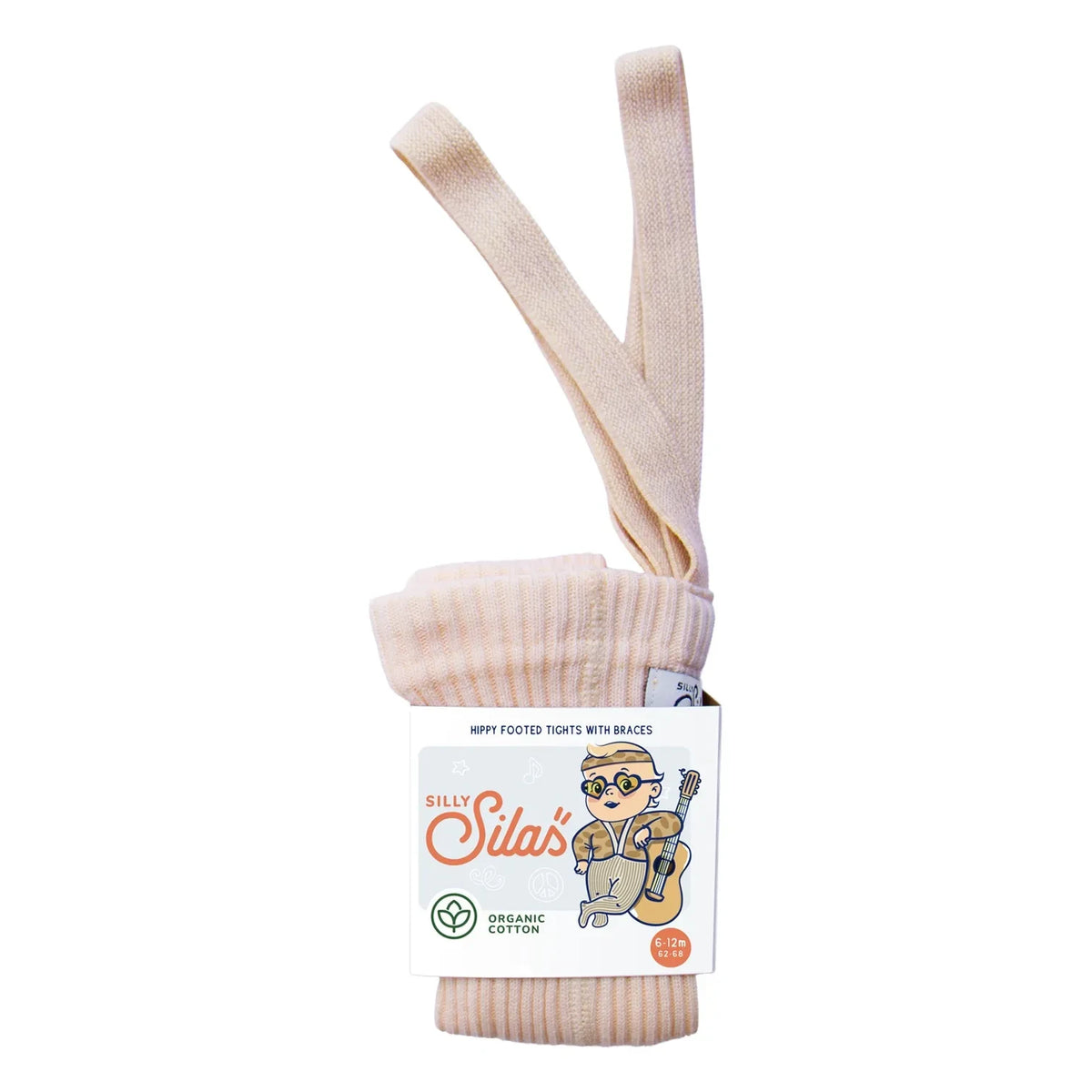 Silly Silas - Hippy Organic Cotton Suspender Tights | Peach